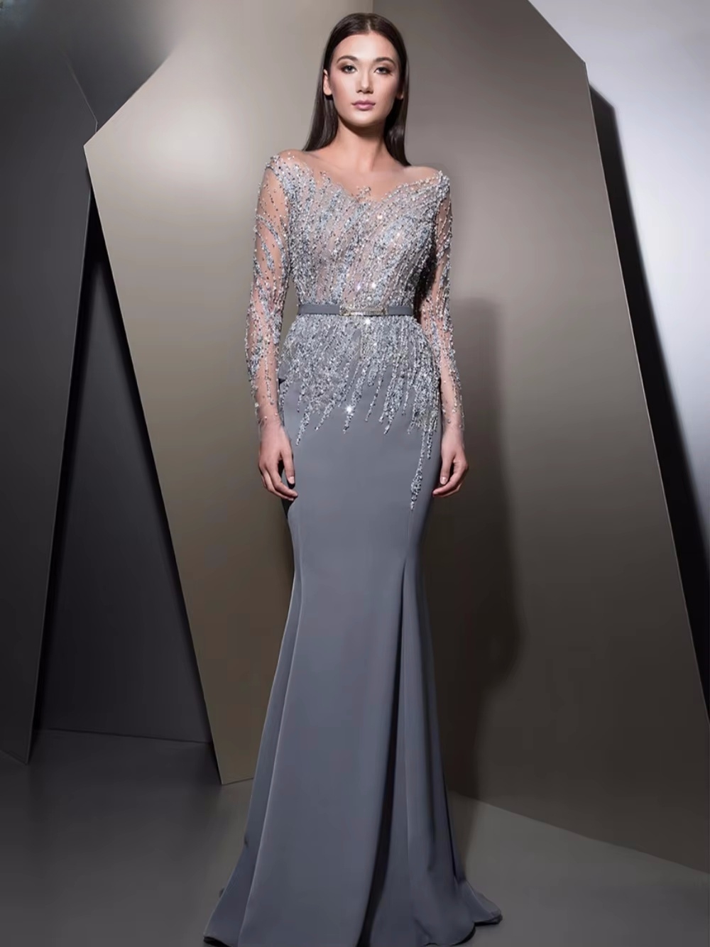 GRACEPROM Illusion Long Sleeve - Women'S Formal Dinner Wear review and price