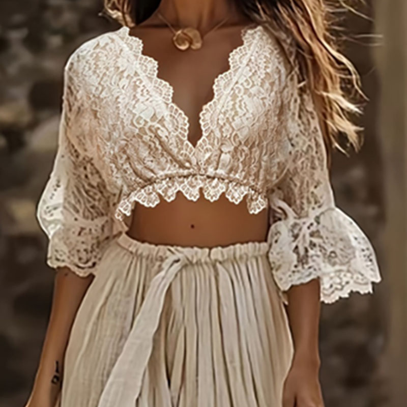 Womens Bohemian Lace Two Piece - Female Formal Wear review and price