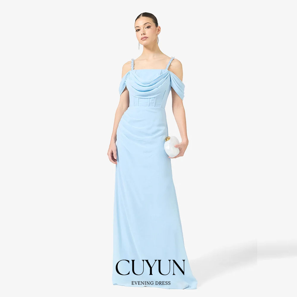 CUYUN Customized Sky Blue Form - Women'S Formal Dinner Wear review and price