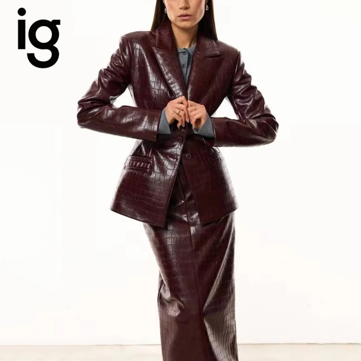 IG Women Burgundy Croc Faux Le - Female Formal Wear review and price