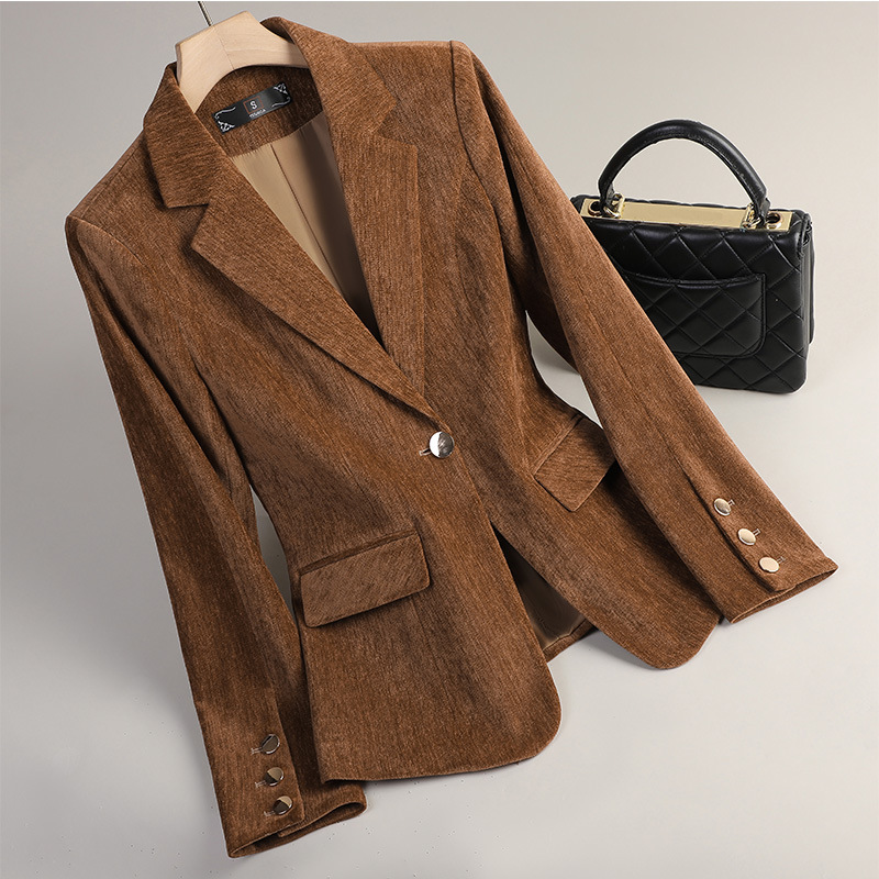 Yellow Gold Velvet Blazer Wome - Women Formal Wear Blazers review and price