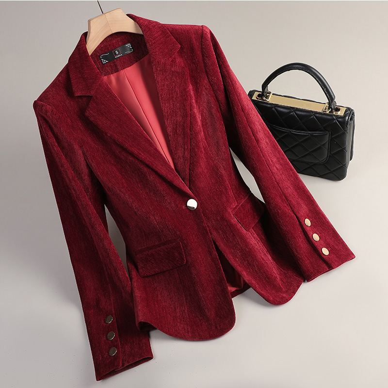 Yellow Gold Velvet Blazer Wome - Women Formal Wear Blazers review and price