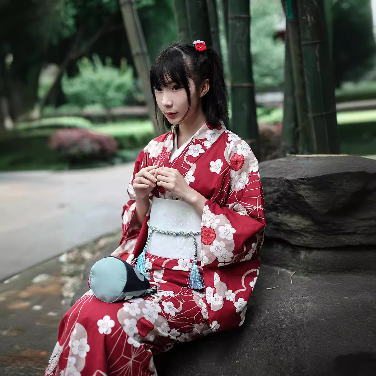 Red Japanese Yukata Kimono Fem - Women'S Formal Traditional Wear review and price