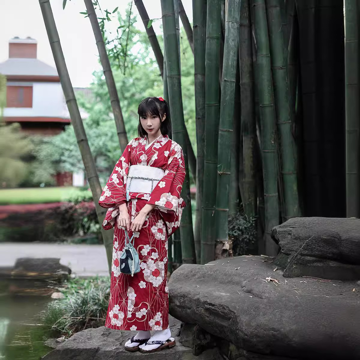 Red Japanese Yukata Kimono Fem - Women'S Formal Traditional Wear review and price