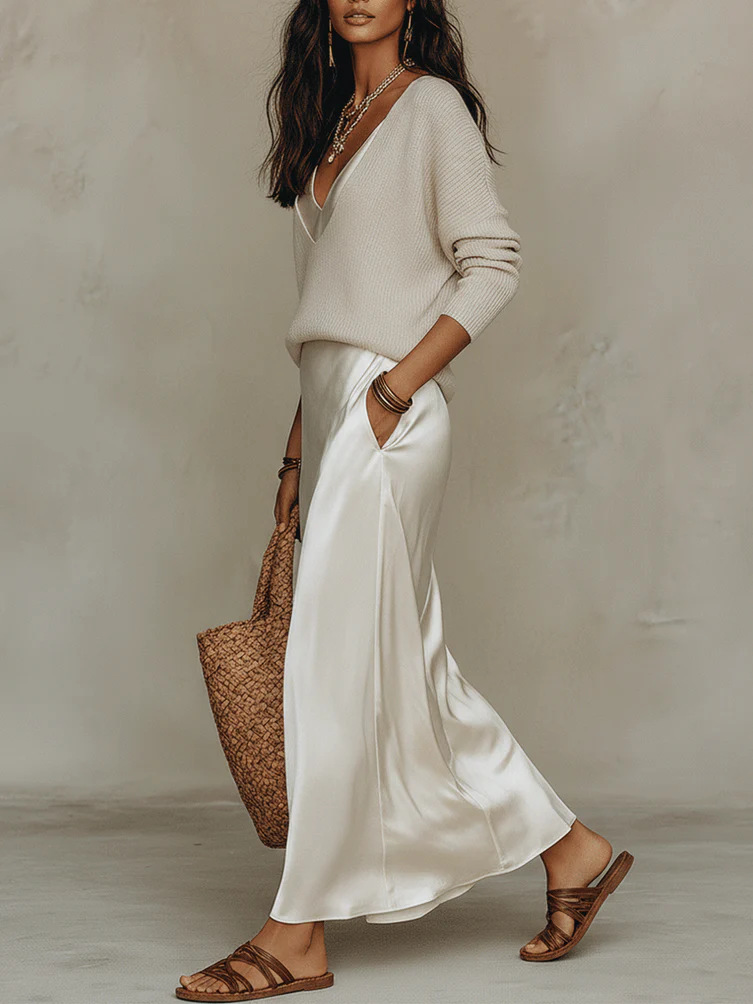 Chic Women's Satin Maxi Dress  - Female Formal Wear review and price