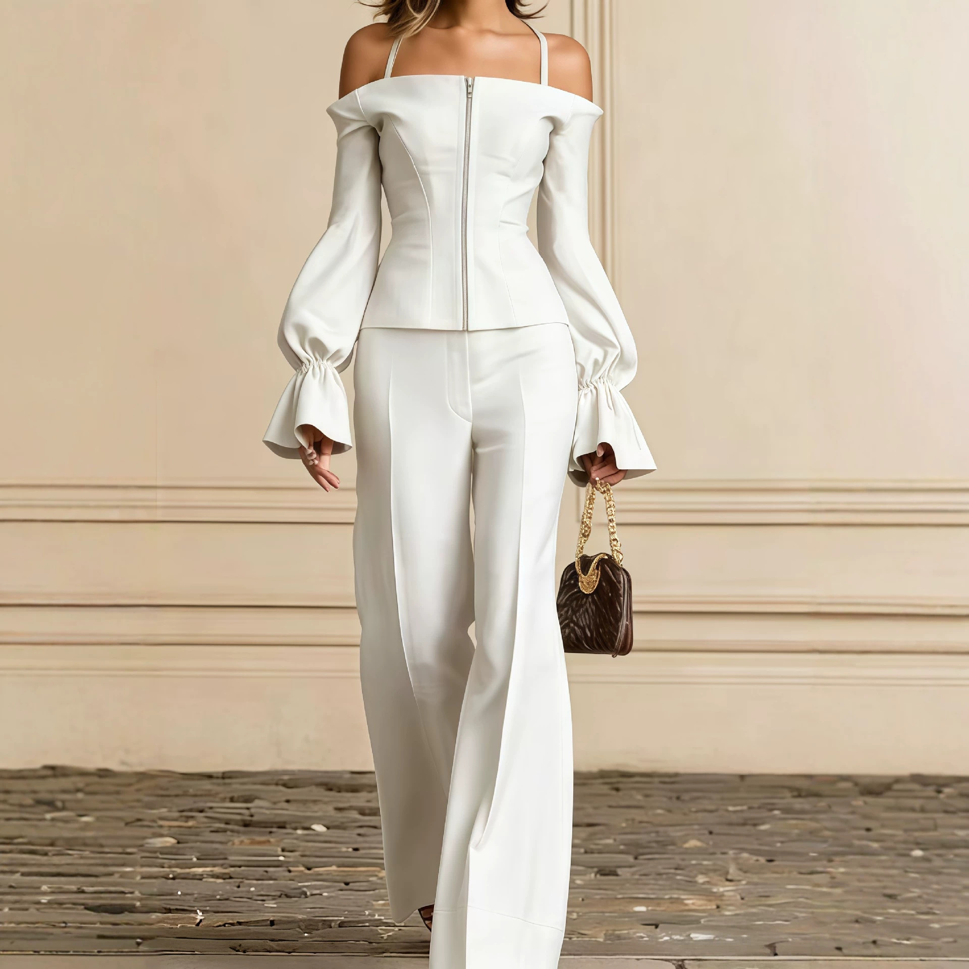 2 Piece Pants Set Women Solid  - Women'S Formal Wear Pants review and price