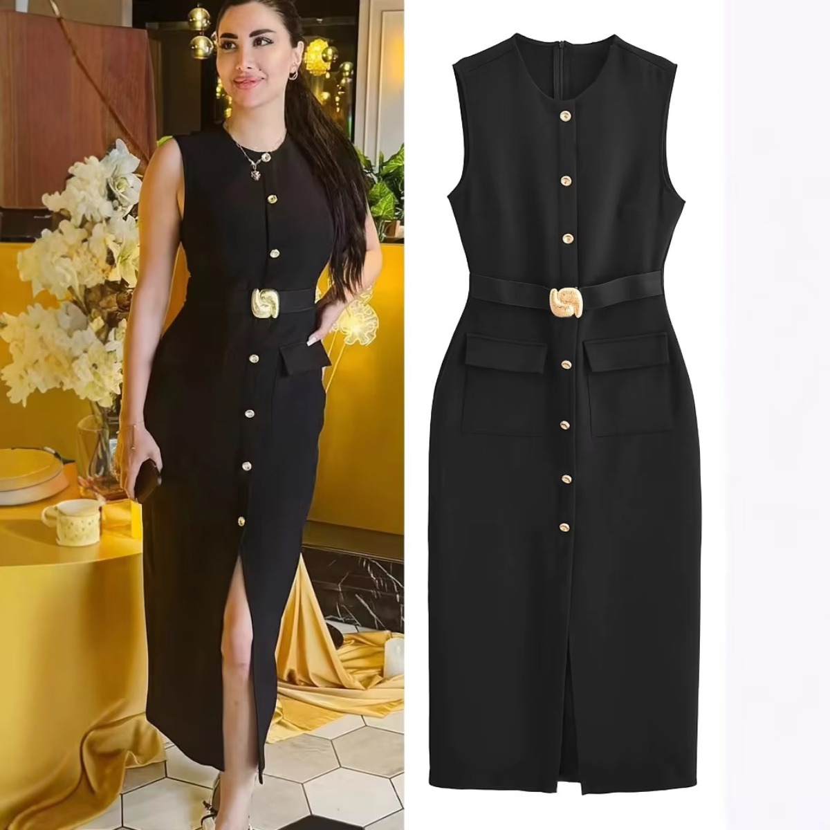 Woman‘s Sleeveless Crew-neck S - Women'S Formal Dinner Wear review and price