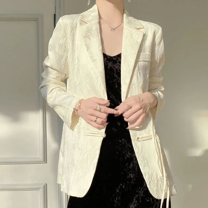 Women's White Textured Blazer  - Women Formal Wear Blazers review and price