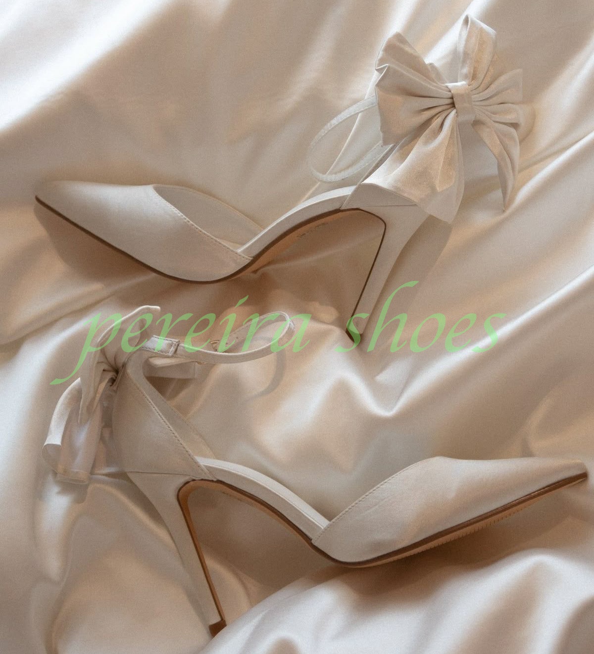 Women Ivory Satin Pointed Toe  - Slingback Heel Formal review and price